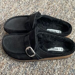 Birkenstock Buckley Black Shearling Clogs